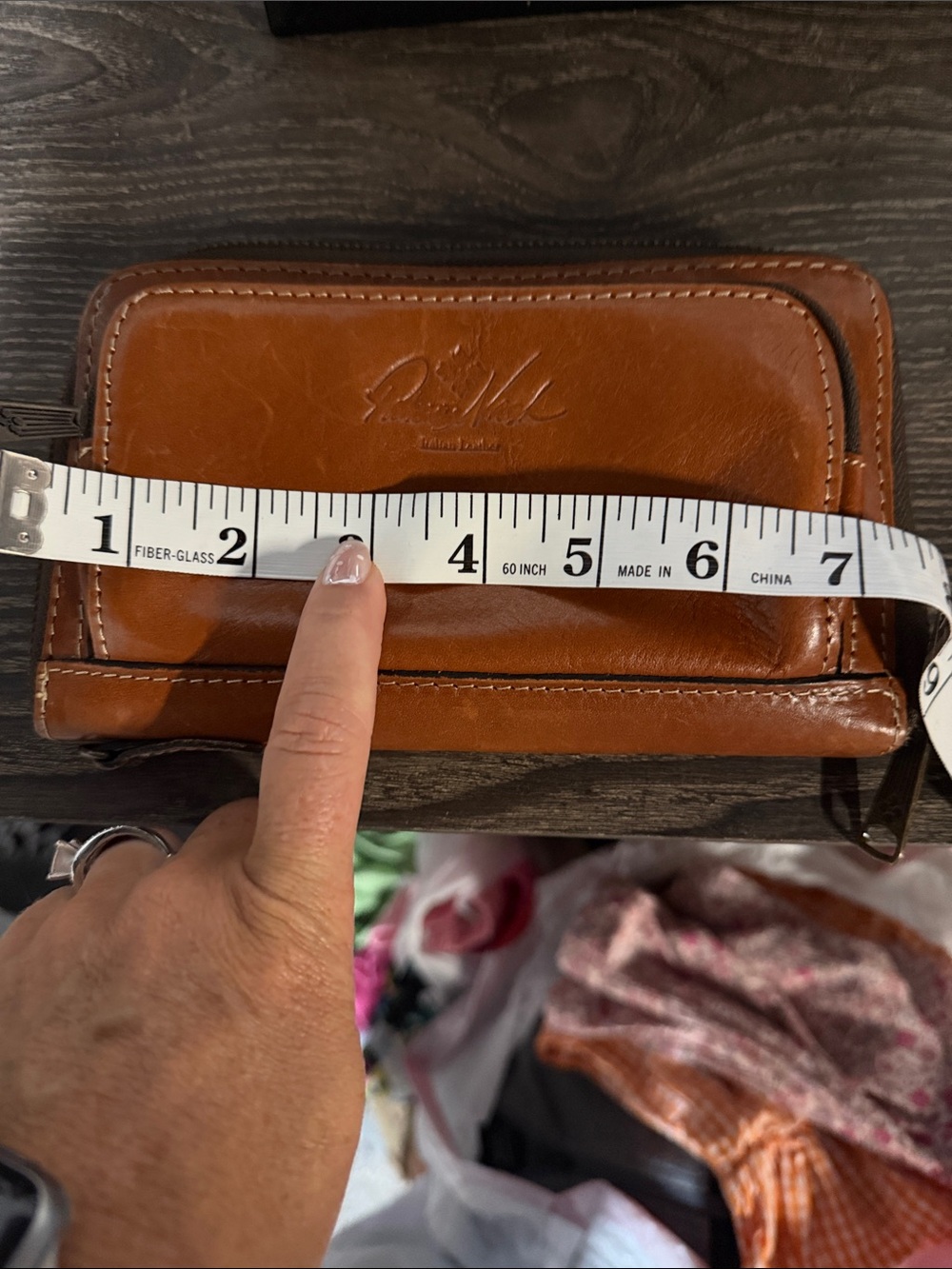 Patricia Nash Chestnut Brown Leather Zip Wallet